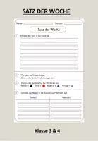 Vorschau - Arbeitsblätter - Satz der Woche Vorlage - auch als editierbare PPP-Datei - Deckblatt