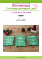 Vorschau - Mal- und Bastelvorlagen - winterliche Geburtstagsverpackung für Schokoriegel - Deckblatt
