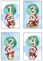 Vorschau - Mal- und Bastelvorlagen - Adventskalender Klasse Pinguin Grundschule – 24 Adventskarten mit Aktionen & Gutscheinen | Klassenadventskalender zum Ausdrucken - Seite 1