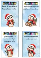 Vorschau - Mal- und Bastelvorlagen - Adventskalender Klasse Pinguin Grundschule – 24 Adventskarten mit Aktionen & Gutscheinen | Klassenadventskalender zum Ausdrucken - Seite 2