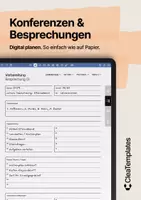 Vorschau - Lehrpläne/Lehrermaterial - Konferenzen & Besprechungen | Digitaler Planer - Deckblatt