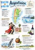 Vorschau - Arbeitsblätter - Lernplakat + Arbeitsblätter zum Thema "Argentinien" + Lösung & MP3 + Mindmap + Infografik - Deckblatt