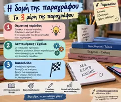 Προεπισκόπηση - Φύλλα εργασίας - Δομή παραγράφου - Θεωρία και ασκήσεις για την Α' Γυμνασίου - Εξώφυλλο