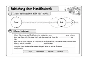 Vorschau - Arbeitsblätter - Mondfinsternis - Arbeitsblatt mit Lösung - Seite 2