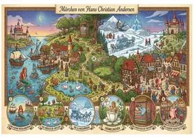 Vorschau - Poster - Wimmelbild - Märchen von Hans Christian Andersen - Deckblatt