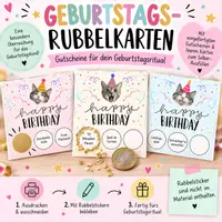 Vorschau - Mal- und Bastelvorlagen - Geburtstagsritual – Gutscheine zum Freirubbeln - Deckblatt