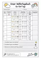 Vorschau - Arbeitsblätter - Unser Wettertagebuch - Deckblatt