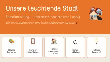 Vorschau - Stundenentwürfe - Bastelanleitung für die St. Martinslaterne - leuchtende Stadt Freebie - Seite 1