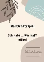 Vorschau - Spiele - Wortschatzspiel - Ich habe...Wer hat? - Möbel - Deckblatt