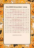 Vorschau - Arbeitsblätter - Halloween: Wortsuchrätsel und Bastelvorlage - Seite 1