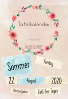 Vorschau - Präsentationen/Tafelbilder - Tafelkalender -neutral- Datum, Wochentage, Jahreszeit, u.v.m - Deckblatt