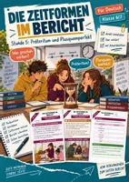 Vorschau - Arbeitsblätter - Zeitformen im Bericht: Präteritum und Plusquamperfekt | Unterrichtsstunde mit Materialtext, Arbeitsblättern und Lösungen | Deutsch Klasse 6/7 - Deckblatt