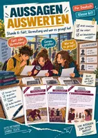 Vorschau - Arbeitsblätter - Zeugenaussagen auswerten: Fakt, Vermutung und Quellenangabe | Unterrichtsstunde mit Materialtext, Arbeitsblättern und Lösungen | Deutsch Klasse 6/7 - Deckblatt