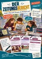 Vorschau - Arbeitsblätter - Zeitungsbericht schreiben: Überschrift, Vorspann und Zitat | Unterrichtsstunde mit Materialtext, Arbeitsblättern und Lösungen | Deutsch Klasse 6/7 - Deckblatt