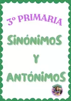 Vista previa - Hojas de trabajo - SINÓNIMOS y ANTÓNIMOS - 3º y 4º de primaria - Portada