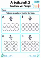 Vorschau - Arbeitsblätter - Bruchteile von Mengen Klasse 4 | Mathematik Klasse 4 | 10 Arbeitsblätter als PDF - Seite 2