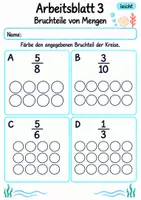 Vorschau - Arbeitsblätter - Bruchteile von Mengen Klasse 4 | Mathematik Klasse 4 | 10 Arbeitsblätter als PDF - Seite 3