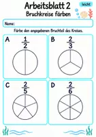 Vorschau - Arbeitsblätter - Bruchkreise Klasse 4 | Mathematik Klasse 4 | 10 Arbeitsblätter als PDF - Seite 2