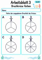 Vorschau - Arbeitsblätter - Bruchkreise Klasse 4 | Mathematik Klasse 4 | 10 Arbeitsblätter als PDF - Seite 3