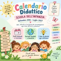 anteprima - Programmi scolastici / Materiali per docenti - Calendario infanzia con idee x attività e giornate mondiali - Pagina di copertina