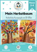 Vorschau - Mal- und Bastelvorlagen - Herbst Kunst Grundschule – Mein Herbstbaum mit Wasserfarben in 3D | Kunstunterricht Klasse 2–4 - Deckblatt