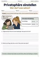 Vorschau - Arbeitsblätter - Privatsphäre einstellen Arbeitsheft Klasse 5–6 - Deckblatt