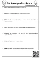 Vorschau - Arbeitsblätter - Korrespondenztheorie / Wahrheitstheorien / Video / Oberstufe - Deckblatt