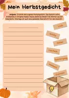 Vorschau - Stundenentwürfe - Herbst Deutsch - abwechslungsreiche Materialien Suchsel, Rätsel, Ausmalbilder etc. Klasse 5/6 Wortarten, Gedichte, Rechtschreibung - Seite 3