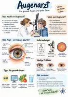 Vorschau - Arbeitsblätter - Lernplakat + Arbeitsblätter zum Thema "Augenarzt" + Lösung & MP3 + Infografik - Deckblatt