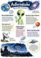 Vorschau - Arbeitsblätter - Lernplakat + Arbeitsblätter zum Thema "Außerirdische" + Lösung & MP3 + Mindmap + Infografik - Deckblatt