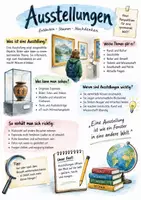 Vorschau - Arbeitsblätter - Lernplakat + Arbeitsblätter zum Thema "Ausstellung" + Lösung & MP3 + - Deckblatt