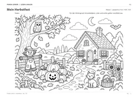 Vorschau - Arbeitsblätter - Gratis: Lesen & Malen Herbst – Klasse 1/2 - Seite 3
