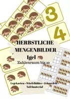 Vorschau - Bildkarten - Herbstliche Mengenbilder 0-10 IGEL - Deckblatt