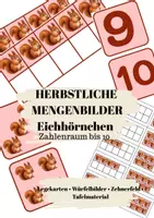 Vorschau - Bildkarten - Herbstliche Mengenbilder 0-10 EICHHÖRNCHEN - Deckblatt