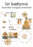 Vorschau - Arbeitsblätter - Digitale Lernlandschaft: Der Buddhismus (mehrfach differenziert) - Deckblatt