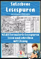 Vorschau - Stationenlernen - 42 Lesespuren - genau lesen und schreiben auf Satzebene - Deckblatt