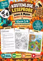 Vorschau - Arbeitsblätter - Gratis: Lesen & Malen Herbst – Klasse 3/4 - Deckblatt