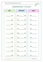 Vorschau - Arbeitsblätter - Zahlen - Ü1 Zahlennachbarn Zahlen 31 bis 40 - Deckblatt
