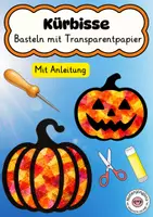 Vorschau - Mal- und Bastelvorlagen - Kürbisse Herbst Fensterbilder Basteln mit Transparentpapier Halloween - Deckblatt