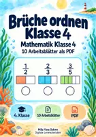 Vorschau - Arbeitsblätter - Brüche ordnen Klasse 4 | Mathematik Klasse 4 | 10 Arbeitsblätter als PDF - Deckblatt