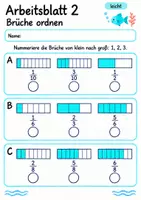 Vorschau - Arbeitsblätter - Brüche ordnen Klasse 4 | Mathematik Klasse 4 | 10 Arbeitsblätter als PDF - Seite 2