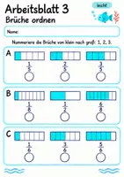 Vorschau - Arbeitsblätter - Brüche ordnen Klasse 4 | Mathematik Klasse 4 | 10 Arbeitsblätter als PDF - Seite 3