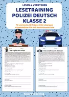 Vorschau - Stundenentwürfe - Leseverständnis Polizei – Klasse 2 | 10 Lesetexte mit Fragen & Lösungen - Deckblatt