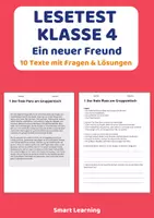 Vorschau - Stundenentwürfe - Lesetest Klasse 4 – Ein neuer Freund | 10 Texte mit Fragen & Lösungen - Deckblatt