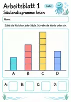Vorschau - Arbeitsblätter - Säulendiagramm Klasse 4 | Mathematik Klasse 4 | 10 Arbeitsblätter als PDF - Seite 1