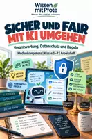 Vorschau - Arbeitsblätter - KI & Verantwortung – Datenschutz, Fairness & bewusste Nutzung | Klasse 6–8 - Deckblatt