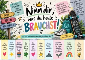 Vorschau - Poster - Nimm dir, was du heute brauchst! – 50 Mutmach-Abreißzettel für Kinder & Schüler - Seite 1