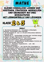 Vorschau - Arbeitsblätter - Kleines Einmaleins lernen und verstehen: Strategien, Merkhilfen und Übungsheft mit drei Niveaustufen mit Lernkontrolle und Lösungen Klasse 2 & Klasse 3 - Deckblatt