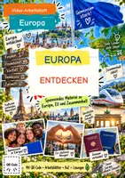 Vorschau - Arbeitsblätter - Europa Reportage für Kinder - Arbeitsblatt zum Video plus DaZ Arbeitsblatt - Deckblatt