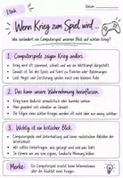 Vorschau - Arbeitsblätter - Frieden – ein Kinderspiel? Krieg in Computerspielen - Komplette Ethik-Unterrichtsstunde mit PPT, Arbeitsblatt & Hefteintrag - Seite 3
